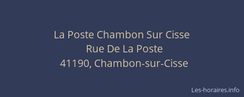 La Poste Chambon Sur Cisse