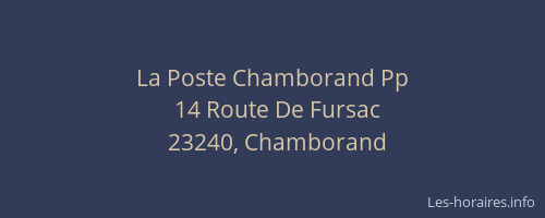 La Poste Chamborand Pp