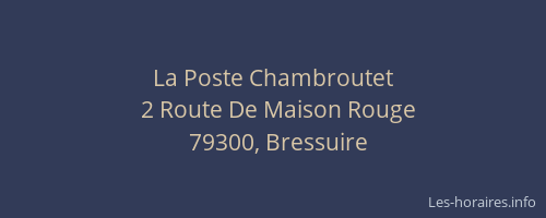 La Poste Chambroutet