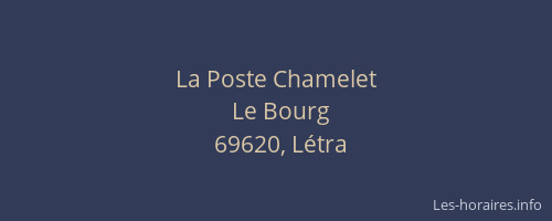 La Poste Chamelet