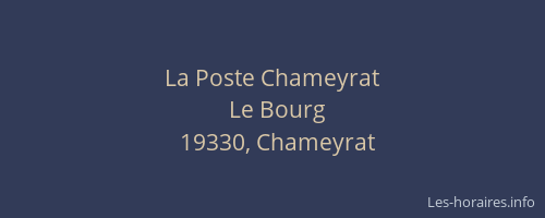 La Poste Chameyrat