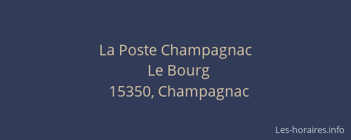 La Poste Champagnac