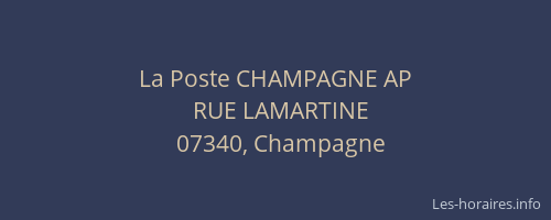 La Poste CHAMPAGNE AP