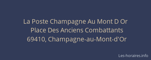 La Poste Champagne Au Mont D Or