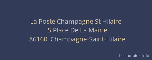 La Poste Champagne St Hilaire
