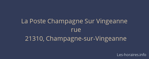 La Poste Champagne Sur Vingeanne
