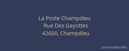 La Poste Champdieu
