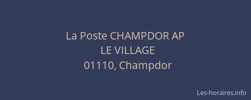 La Poste CHAMPDOR AP