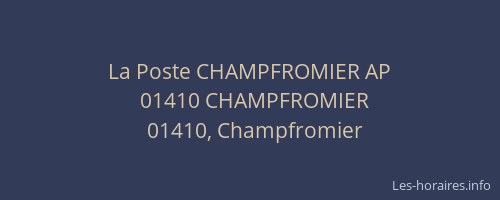 La Poste CHAMPFROMIER AP