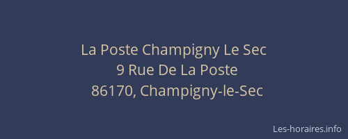 La Poste Champigny Le Sec