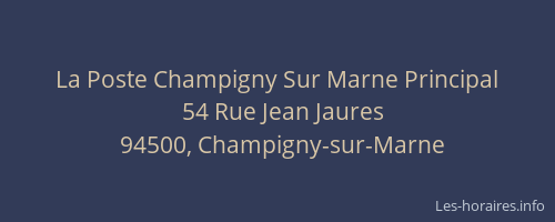 La Poste Champigny Sur Marne Principal