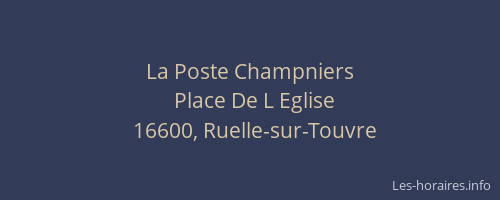La Poste Champniers