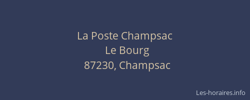 La Poste Champsac