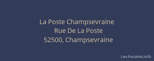 La Poste Champsevraine