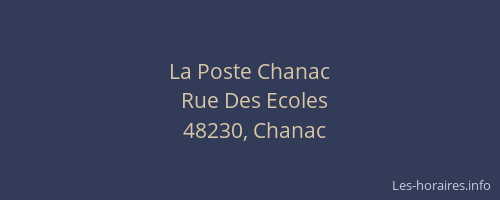 La Poste Chanac