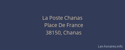 La Poste Chanas