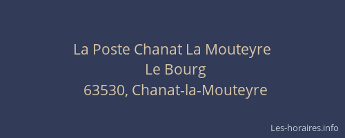 La Poste Chanat La Mouteyre