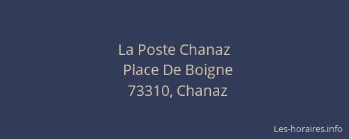 La Poste Chanaz
