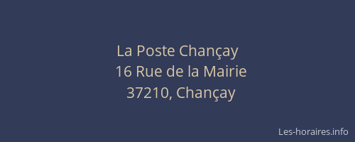 La Poste Chan&ccedil;ay
