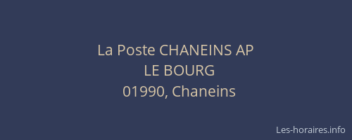 La Poste CHANEINS AP