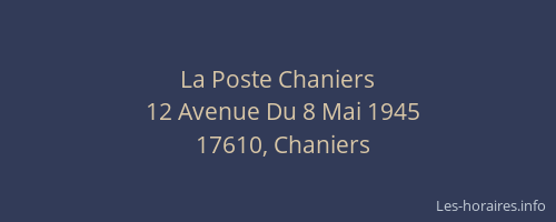 La Poste Chaniers
