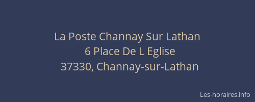 La Poste Channay Sur Lathan