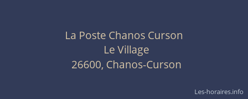 La Poste Chanos Curson