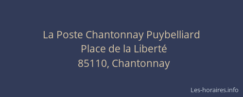 La Poste Chantonnay Puybelliard