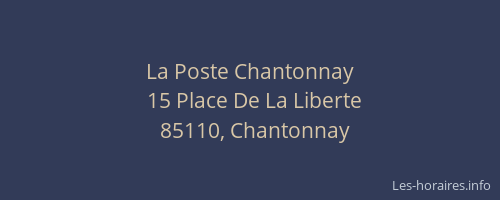 La Poste Chantonnay