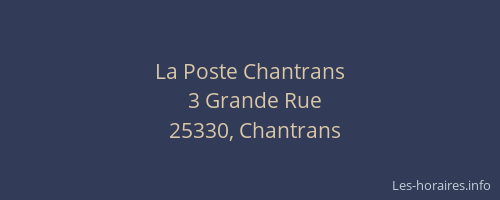 La Poste Chantrans