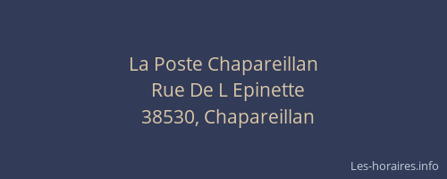 La Poste Chapareillan