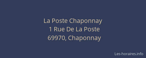 La Poste Chaponnay