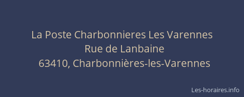 La Poste Charbonnieres Les Varennes
