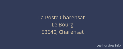 La Poste Charensat