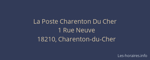 La Poste Charenton Du Cher