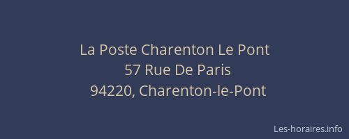 La Poste Charenton Le Pont