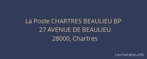 La Poste CHARTRES BEAULIEU BP