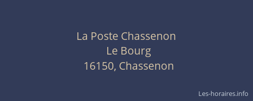 La Poste Chassenon