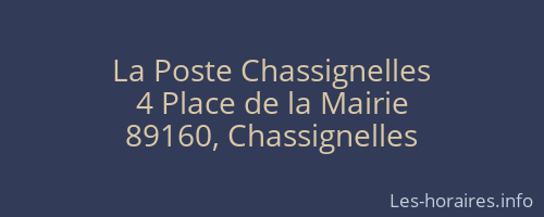 La Poste Chassignelles