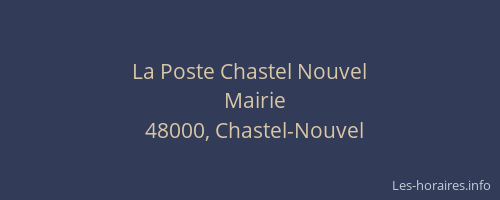 La Poste Chastel Nouvel