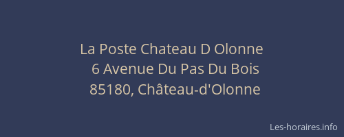 La Poste Chateau D Olonne
