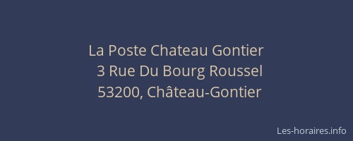 La Poste Chateau Gontier