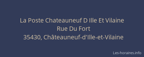 La Poste Chateauneuf D Ille Et Vilaine
