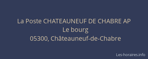La Poste CHATEAUNEUF DE CHABRE AP