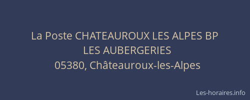 La Poste CHATEAUROUX LES ALPES BP