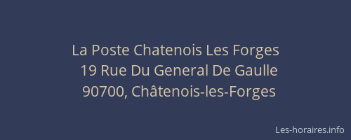 La Poste Chatenois Les Forges