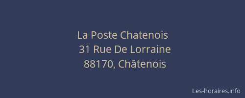 La Poste Chatenois