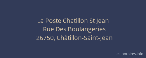 La Poste Chatillon St Jean