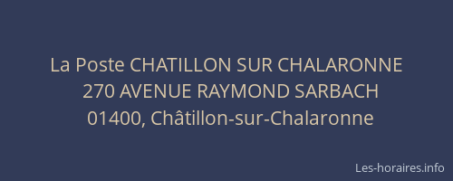 La Poste CHATILLON SUR CHALARONNE