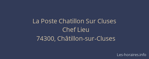 La Poste Chatillon Sur Cluses